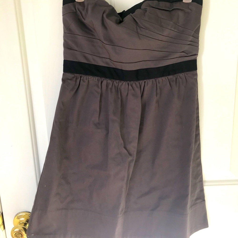 Purple strapless dress